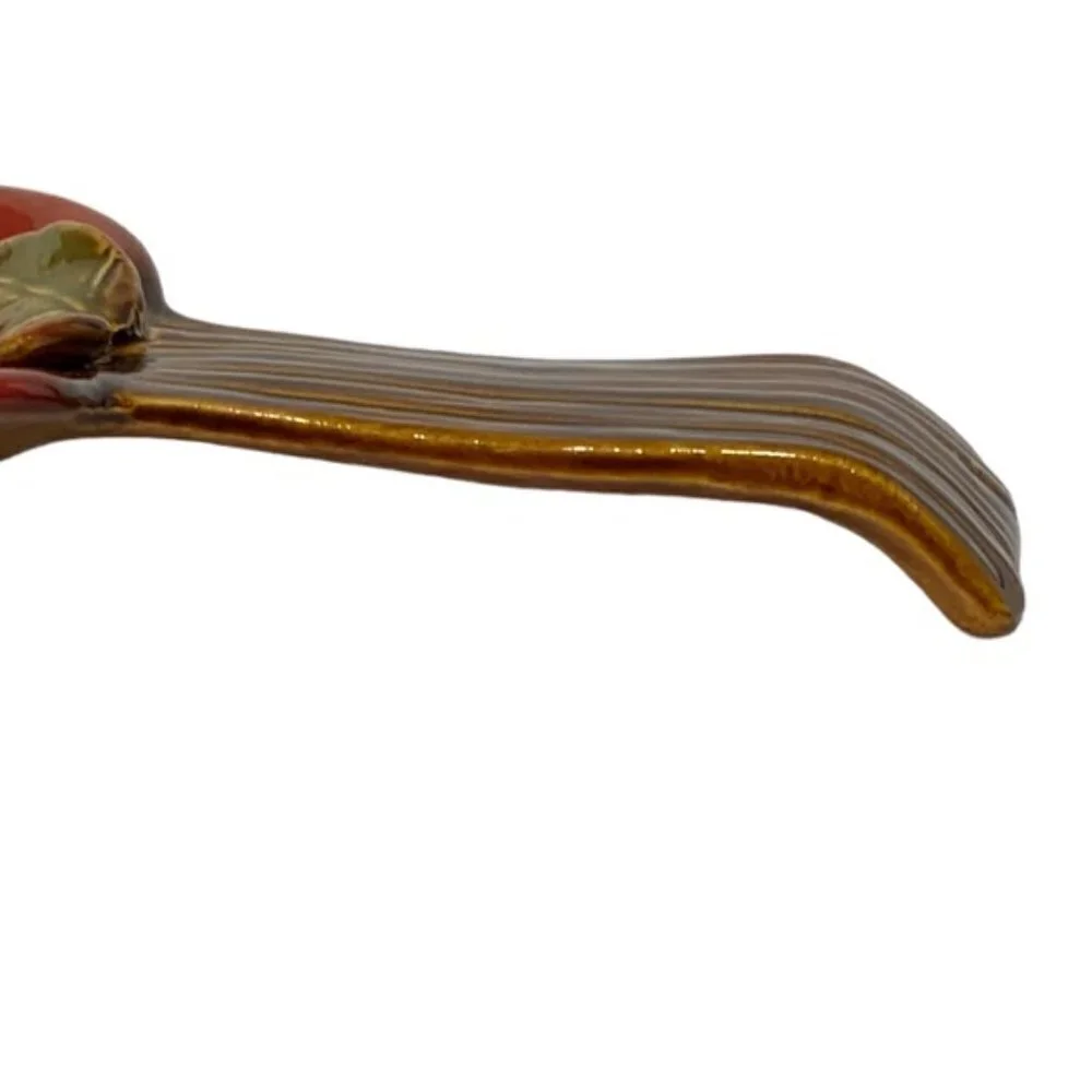 Apple Theme Spoon Rest Rich Rustic Harvest Apple Artisan Ceramic Hand Painted
